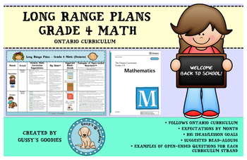Preview of Long Range Plans - Grade 4 Math (Ontario)