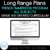 Long Range Plans Grade 4/5  Ontario All Subjects