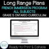 Long Range Plans Grade 5 Ontario All Subjects