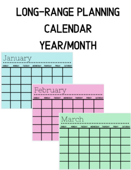 Preview of Long Range Year/Month Planning Calendar - EDITABLE on Google Slides