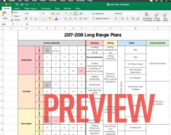 Preview of Long Range Year Plan Template