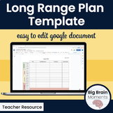 Long Range Year Plan Template - Fully Editable 