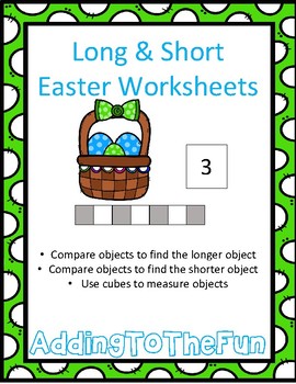 Preview of Long & Short Easter Measurement Worksheets