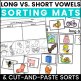 Long Short Vowel Picture Sort Cut and Paste Worksheets CVC
