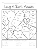 Long & Short Vowel Valentines Coloring Page