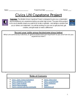 Preview of Long-Term Civics Project using the UN SDGs & Depth and Complexity Icons