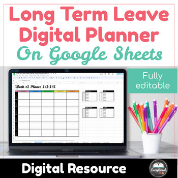 Preview of Long Term Leave - Maternity Leave - Digital Teacher Planner - Editable - Google