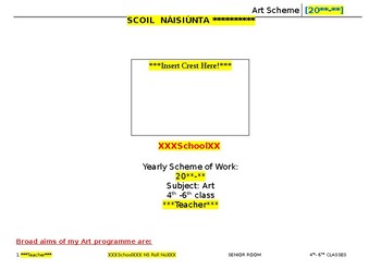 Preview of Long Term Plan for Multigrade Senior Room- Art