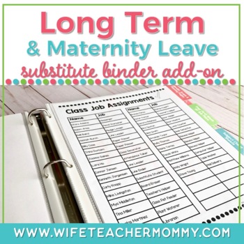 Preview of Long Term Sub Binder | Maternity Leave Binder | Planner PowerPoint ADD-ON