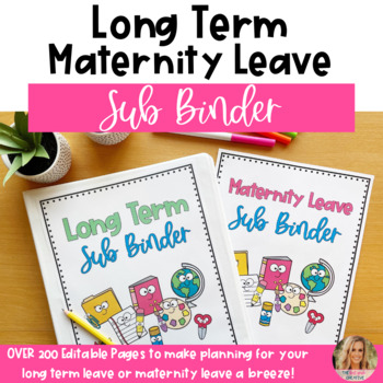 Preview of Long Term Substitute Maternity Leave Binder EDITABLE