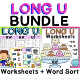 Long U BUNDLE Worksheets and Word Sort