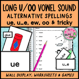 Long U/OO Vowel Spellings ue, u_e, ew, oo & Tricky Flashca