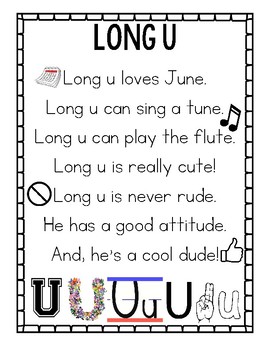 long vowel long u sound words list lookalike