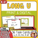 Long U Task Cards: 36 cards to practice u_e, oo, ew, and u