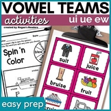 Long U Vowel Teams EW, UE, UI Activities & Worksheets