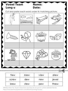 long vowels u phonics distance learning packet independent work