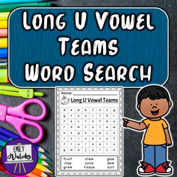 Long U Vowel Teams Word Search - Phonics for Word Work and Literacy Centers