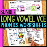 Long VCE / CVCE Worksheets & Activities No-Prep Phonics Wo
