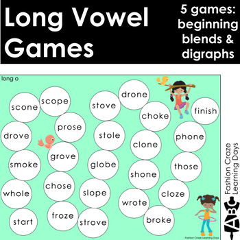 Preview of Long Vowel Activities CVCE Silent E Games with Blends and Digraphs
