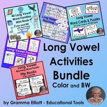 Preview of Long Vowel Activities for Rhyming Word Families Bundle
