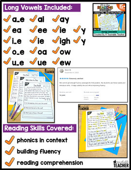 Long Vowel Reading Passages ~ All-in-One Set TWO by A Teachable Teacher