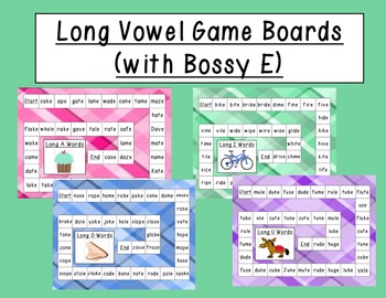 Preview of Long Vowel - Bossy E Game Boards