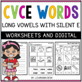 Long Vowel CVCE Worksheets and Google Slides Kindergarten 