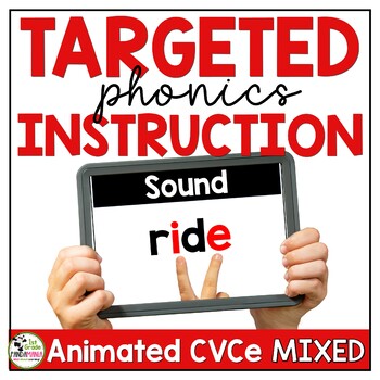 Preview of Long Vowel CVCe MIXED Phonics Instruction Center PowerPoints Videos SOR Aligned