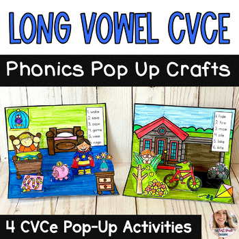 Preview of Long Vowel CVCe Phonics Pop Up Crafts and Spelling Activities