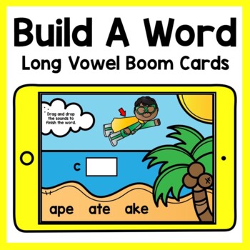 Preview of Long Vowel CVCe Boom Cards | Word Building 1st Grade Phonics Boom Cards