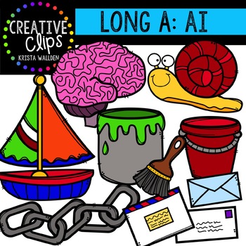 Preview of Long Vowel Clipart: AI Words {Creative Clips Digital Clipart}