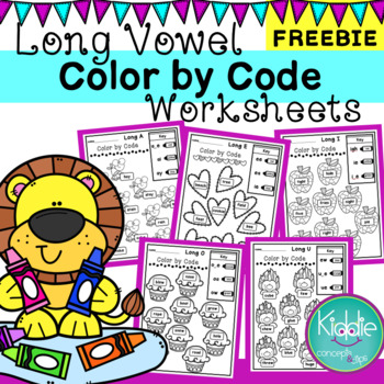 Preview of Long Vowel Color by Code Worksheets