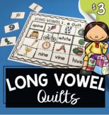 Long Vowel Cut and Paste Quilts - Vowel Teams - Magic E Wo