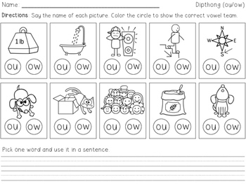 long vowel diagraphs and dipthongs activity pack by a sweet tennessee