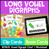 Phonics BOOM Cards + Clip Cards- Long Vowel Digraphs Phoni