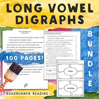Preview of Long Vowel Digraphs (Vowel Teams) Fluency Passages Word Sorts & Vocabulary Webs