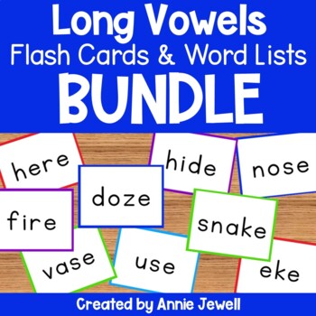Preview of Long Vowel Flash Cards and Word Lists BUNDLE - Silent E Words
