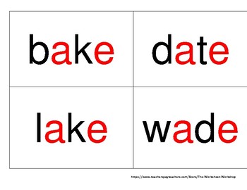Preview of Long Vowel Flash Cards in Color