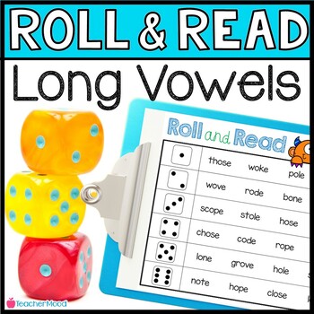 Long Vowel Fluency Game Roll and Read Phonics Practice | TpT