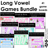 Long Vowel Games Bundle with blends, digraphs, r controlle