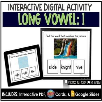 Preview of Long Vowel I Digital Task Cards |Phonics Boom Cards