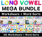 Long Vowel MEGA BUNDLE Worksheets and Word Sorts