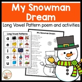 Long Vowel Patterns Activity for Winter Snowman Poem 1st &