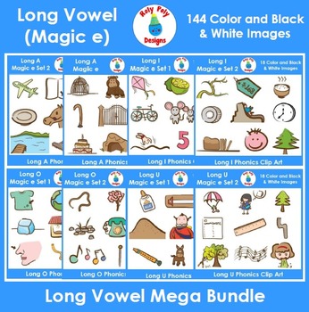 Preview of Long Vowel Phonics Clip Art Mega Bundle
