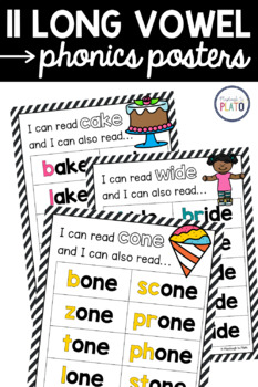 Long Vowel Phonics Posters by Playdough to Plato | TPT