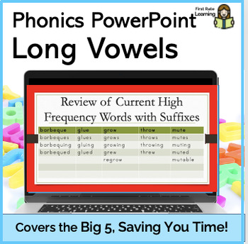 Preview of Long Vowel Phonics and Phonemic Awareness PowerPoints & phonics readers w/ ASL