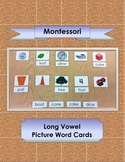 Long Vowel Picture Word Cards ~ 3-part Montessori cards