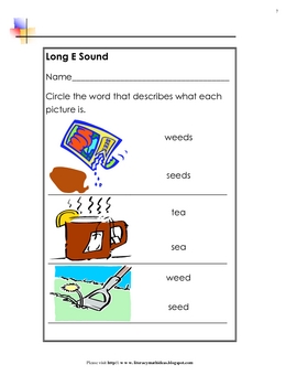 Long Vowel Practice Worksheets by Literacy and Math Ideas | TpT