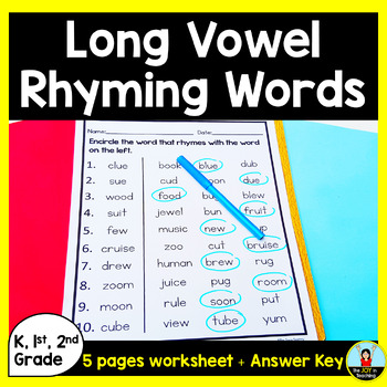 long vowel rhyming words worksheet by the joy in teaching tpt