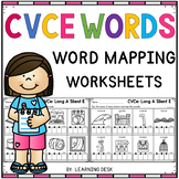 Long Vowel Silent E CVCE Word Mapping Worksheets - Phonics
